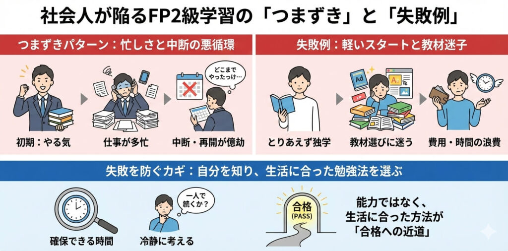 社会人がつまずきやすい勉強パターンと失敗例