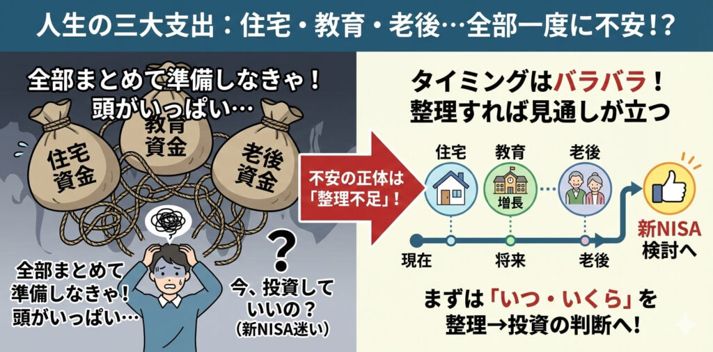 住宅資金・教育資金・老後資金…全部必要でどう考えればいいか分からない